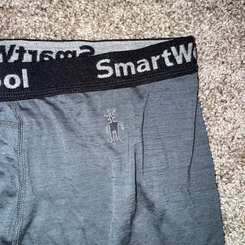 Smartwool Base Layer Pants Mens Medium Gray Excellent 100% Merino Wool Leggings - Picture 2 of 5